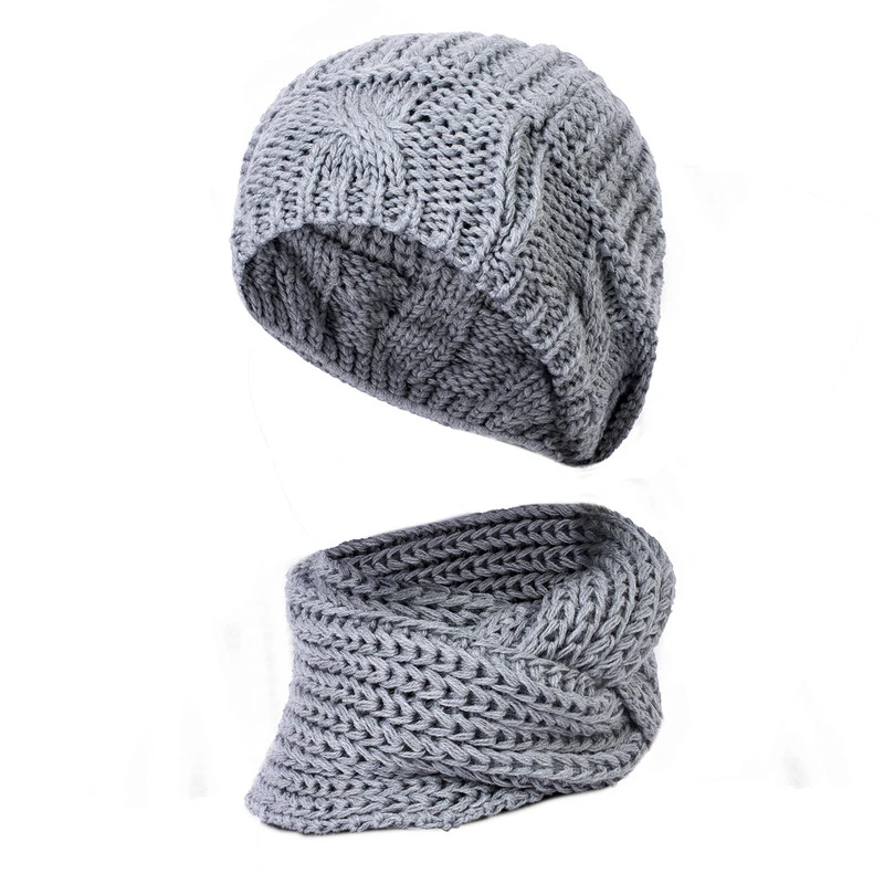 ست کلاه و شال گردن بافتنی رینگی مدل فرانسوی