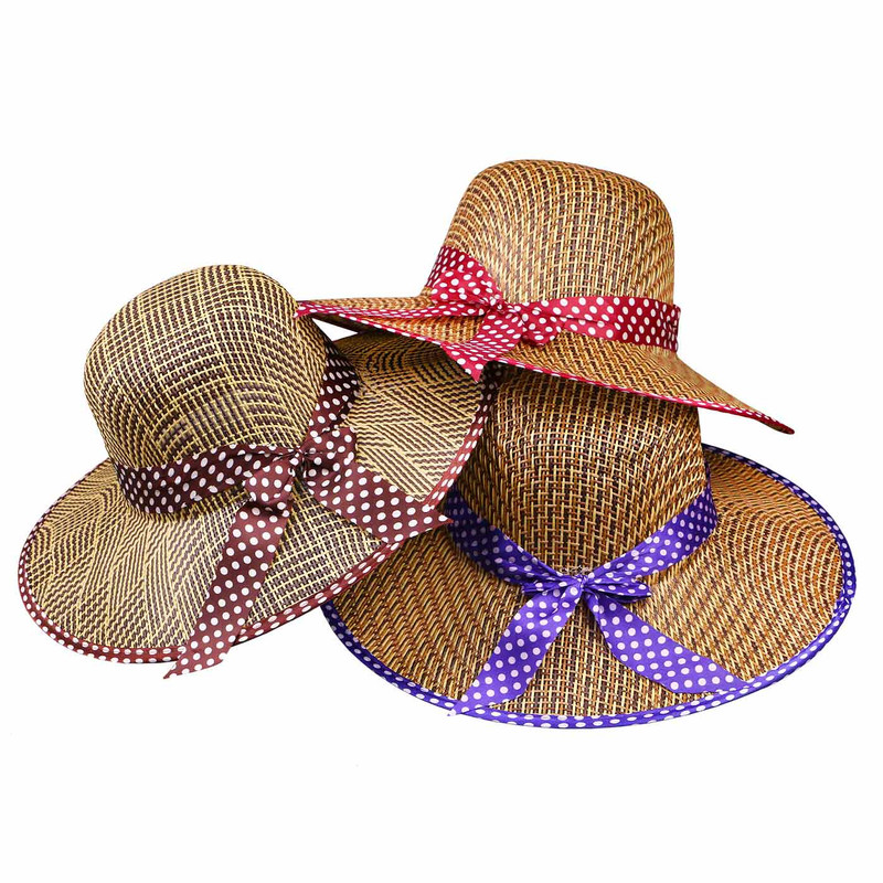 کلاه زنانه ساحلی طرح کنفی