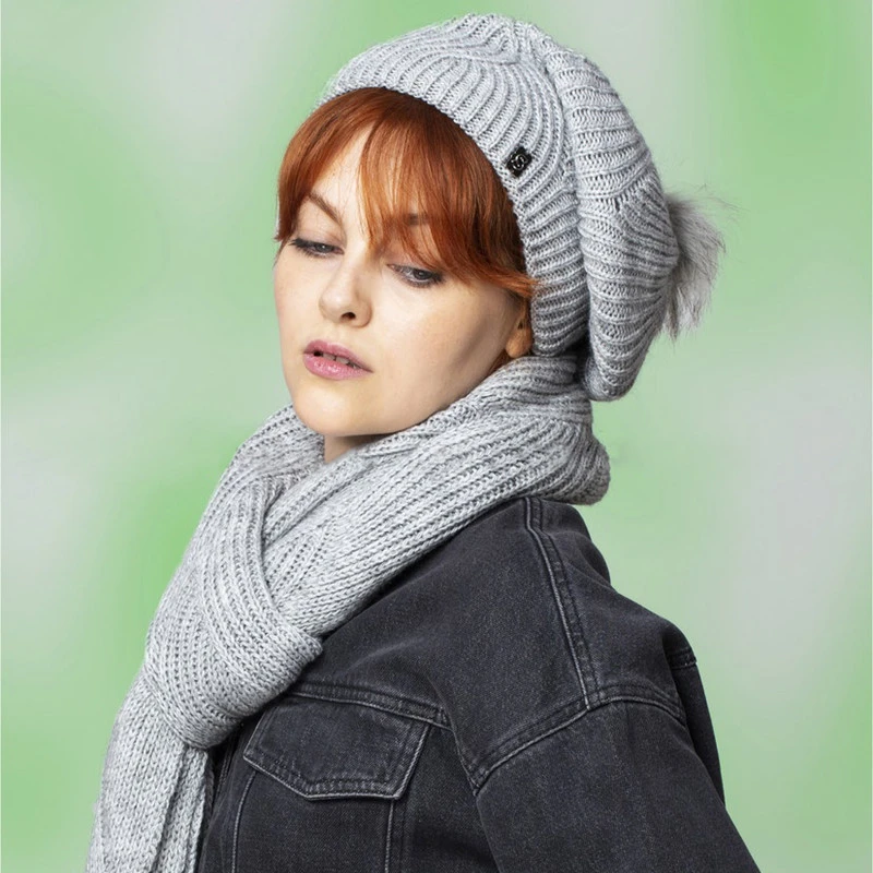 ست شال و کلاه بافتنی سام داخل خز 414