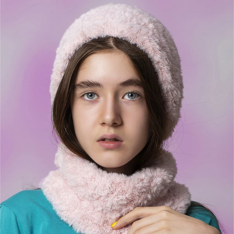 ست کلاه و شال گردن بافتنی سام طرح موهر مدل 424