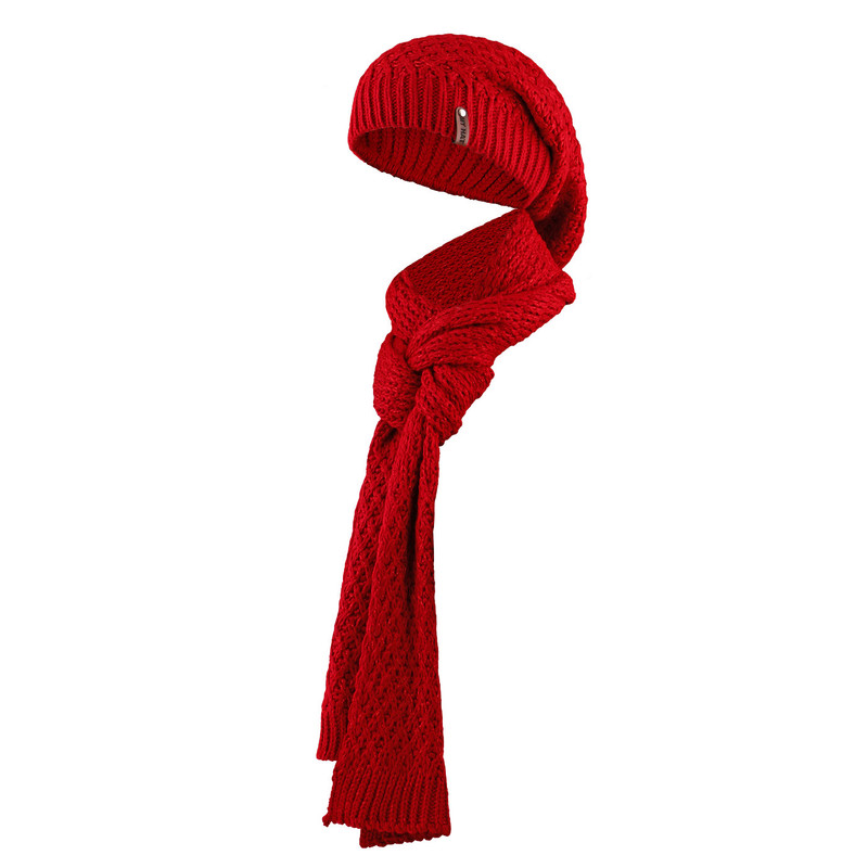 ست کلاه و شال گردن بافتنی فرانسوی لمه