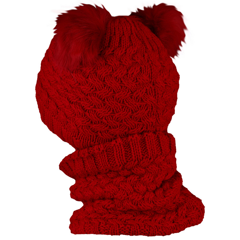 ست شال و کلاه بافتنی بچگانه داخل خز