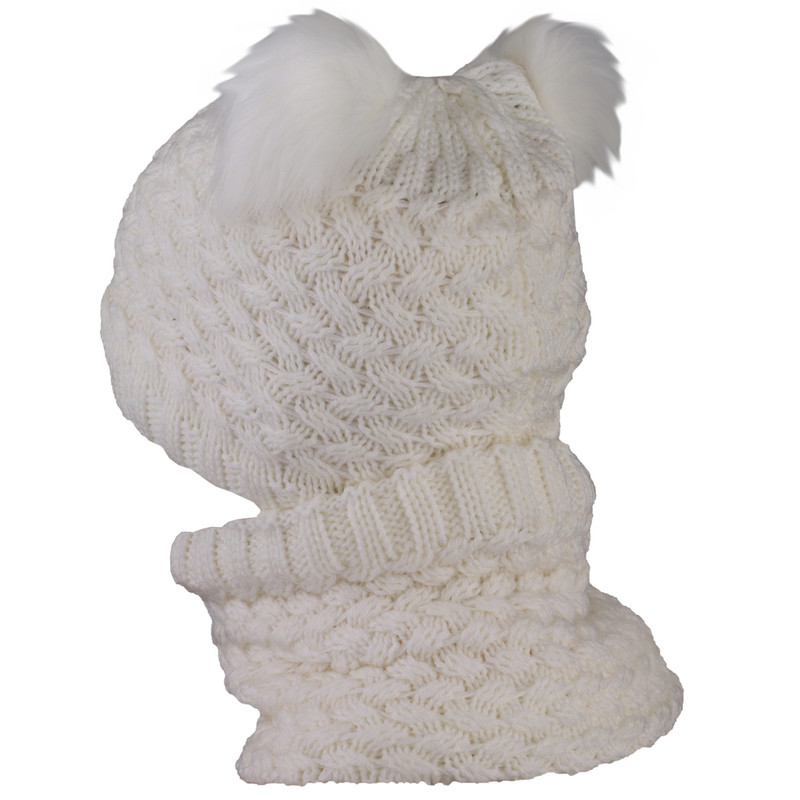 ست شال و کلاه بافتنی بچگانه داخل خز