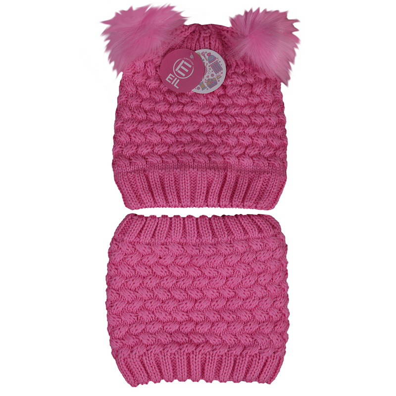 ست شال و کلاه بافتنی بچگانه داخل خز