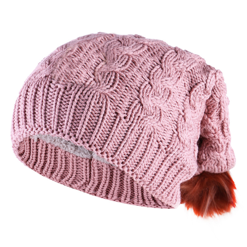 کلاه بافتنی داخل خز طرح مارپیچ