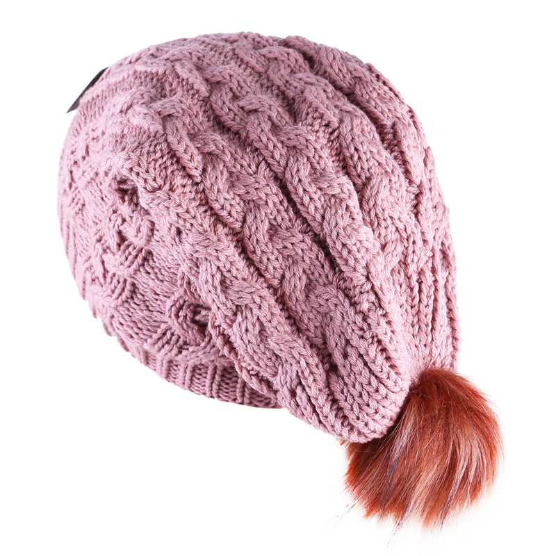 کلاه بافتنی داخل خز طرح مارپیچ