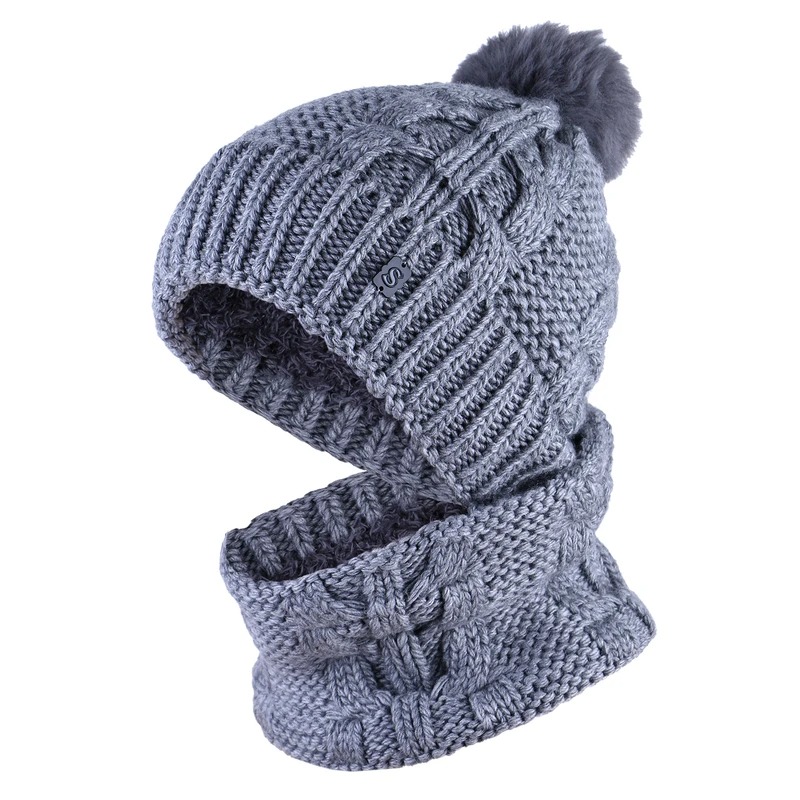 ست شال و کلاه بافتنی سام داخل خز 502