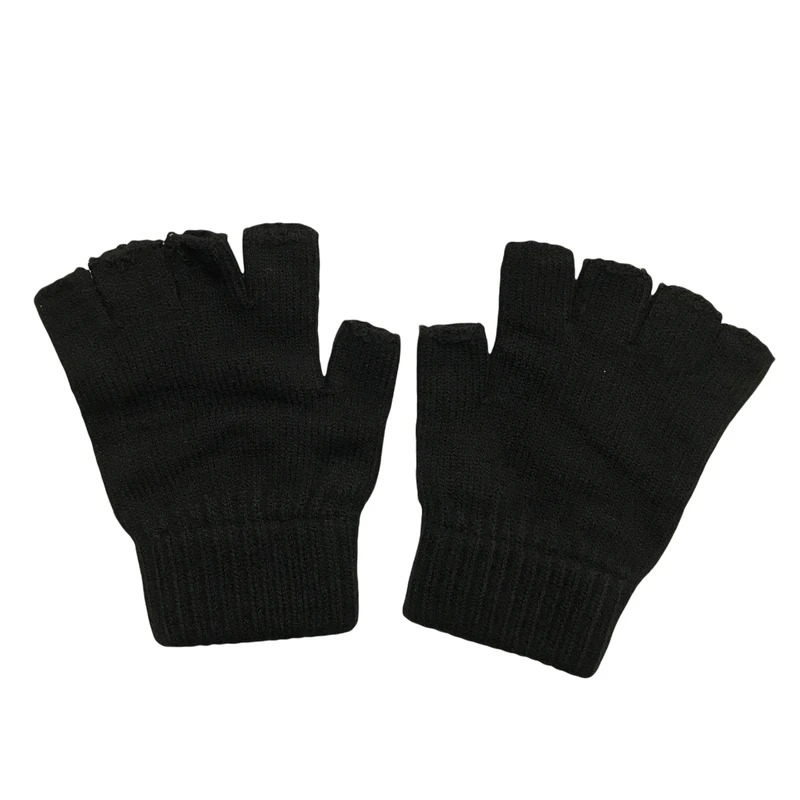دستکش بافتنی نیم انگشتی نخ آکریلک