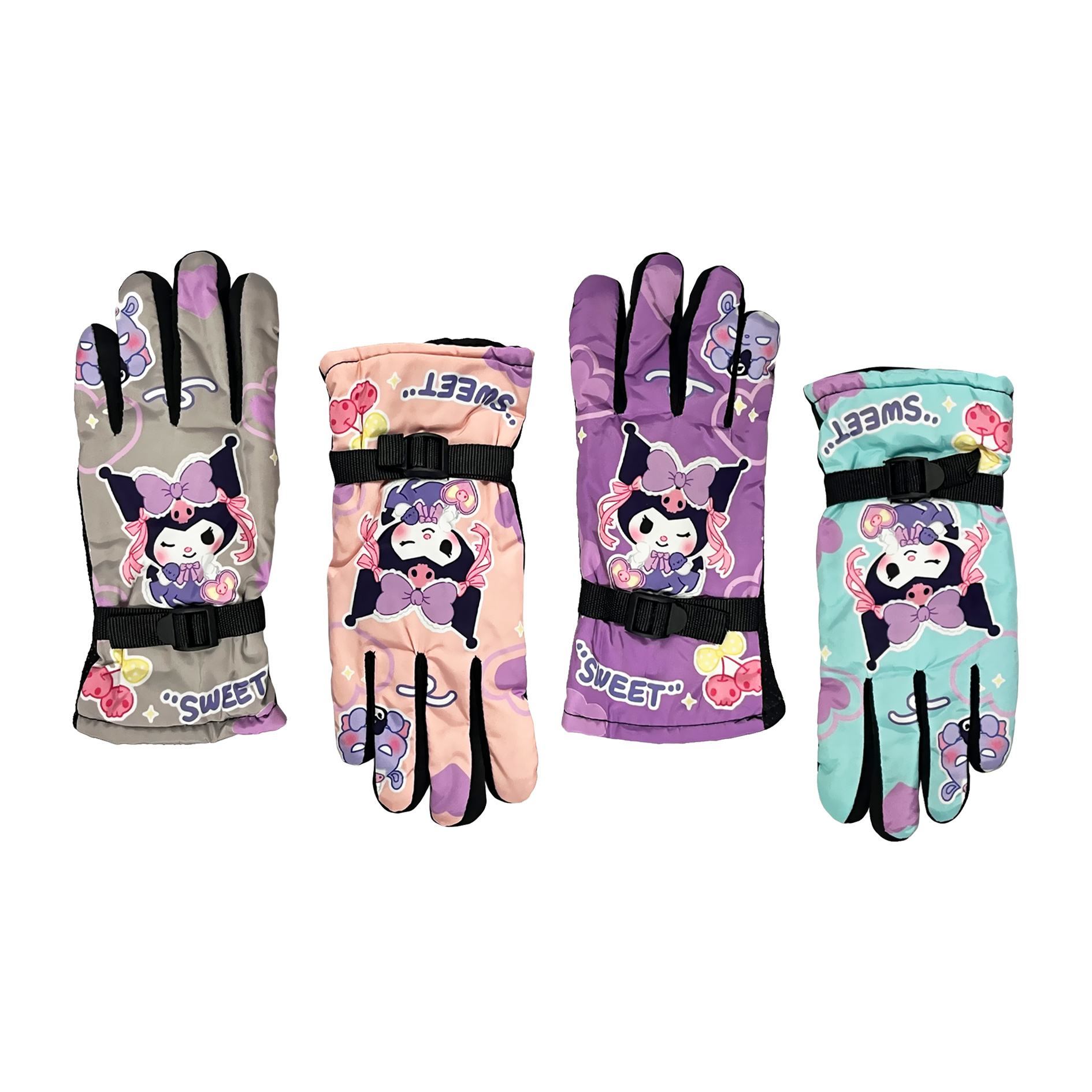 دستکش بچگانه شمعی ضد آب آستر خز کرومی