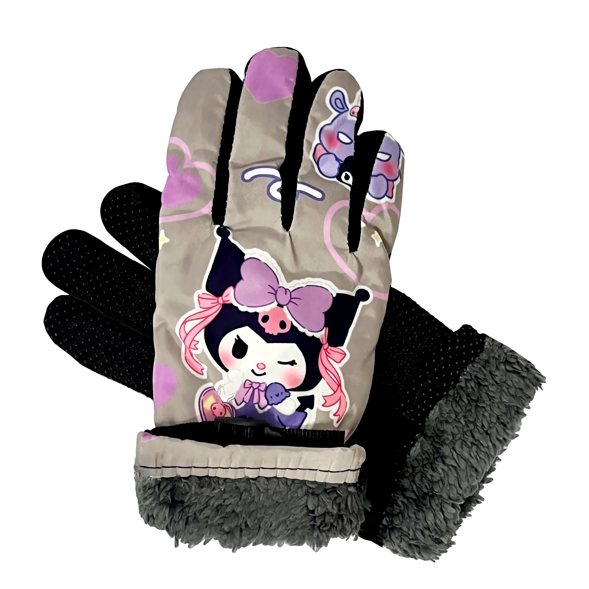 دستکش بچگانه شمعی ضد آب آستر خز کرومی