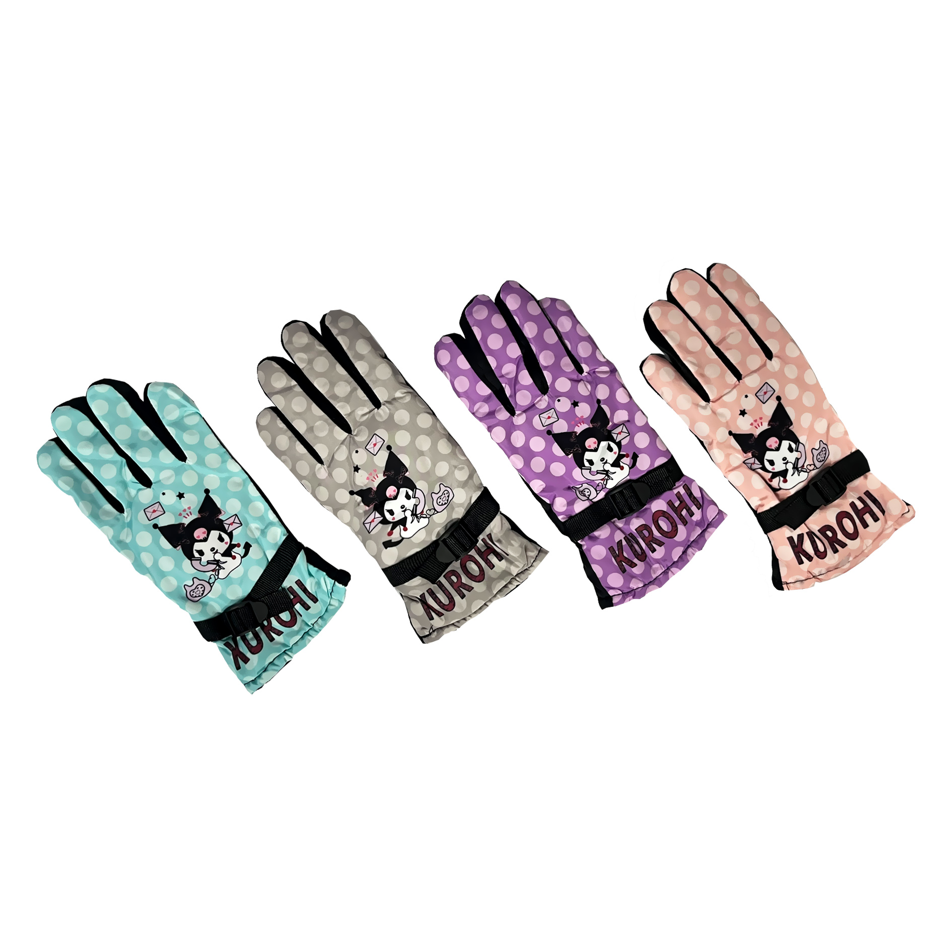 دستکش بچگانه شمعی ضد آب آستر خز کرومی توپ توپی