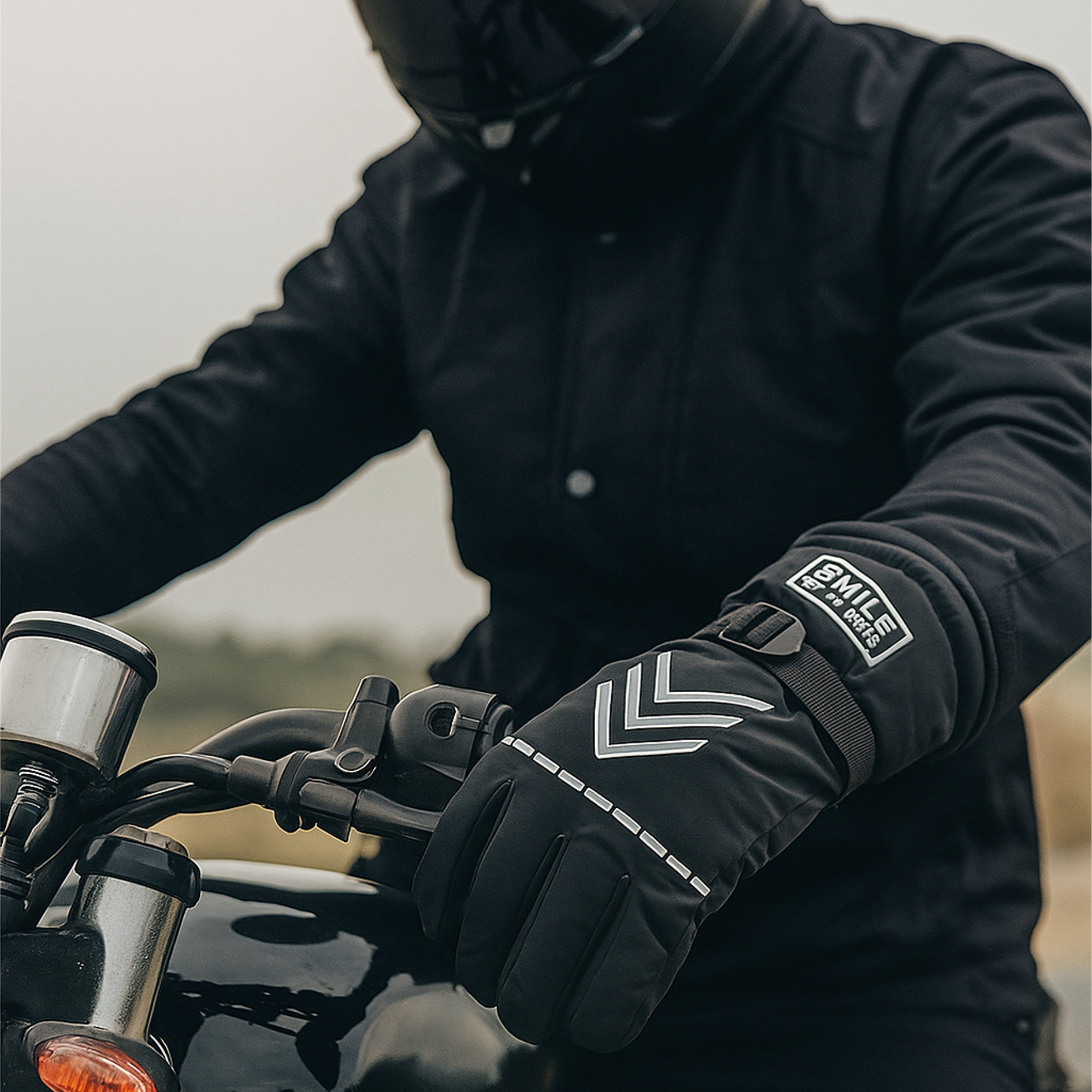 دستکش شمعی موتورسواری طرح SMIL