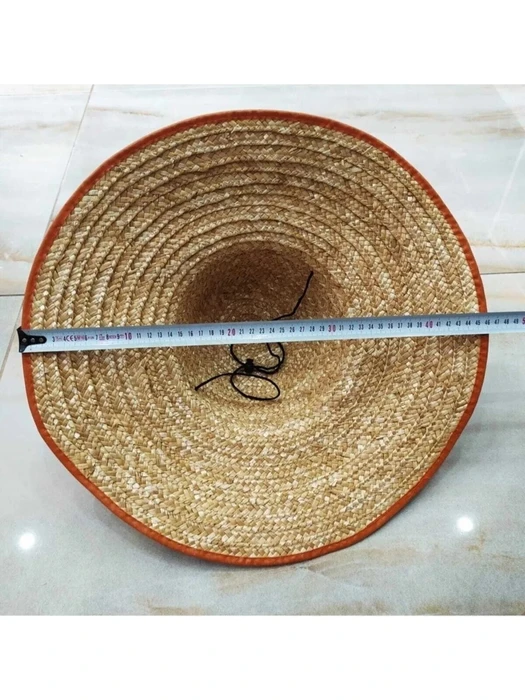 کلاه ساحلی حصیری دور نارنجی
